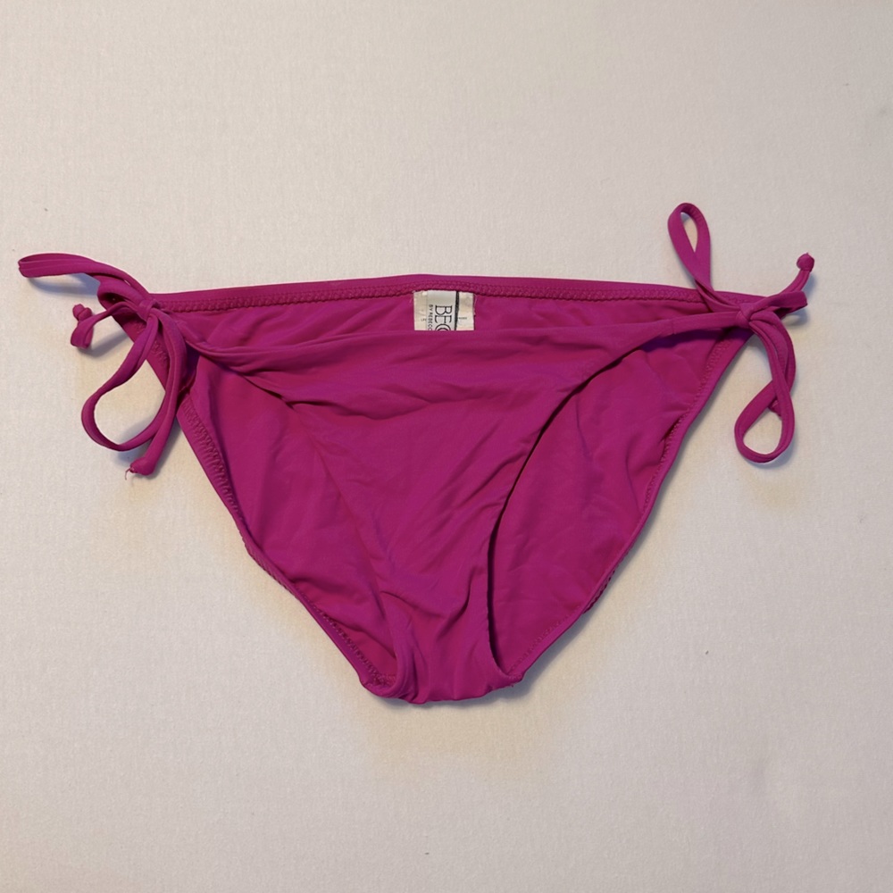 BECCA Fuchsia Tie Side Basic Hipster Bikini Bottom